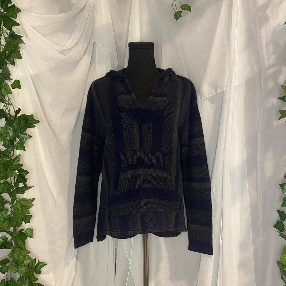 Navy and Olive Baja Hoodie